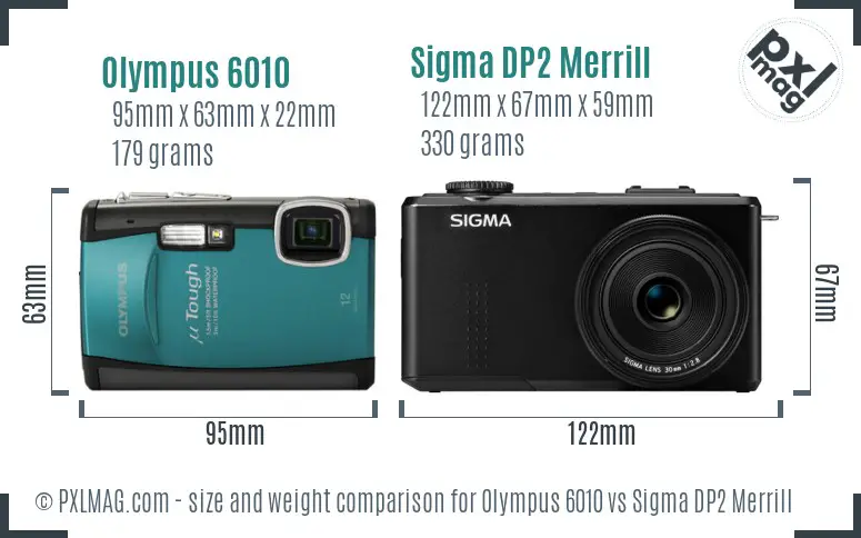 Olympus 6010 vs Sigma DP2 Merrill size comparison Olympus 6010 vs Sigma DP2 Merrill size comparison