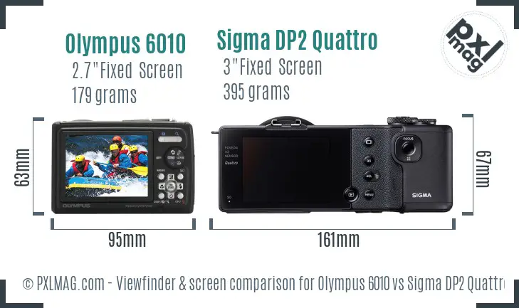 Olympus 6010 vs Sigma DP2 Quattro Screen and Viewfinder comparison