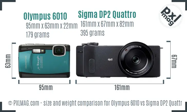 Olympus 6010 vs Sigma DP2 Quattro size comparison