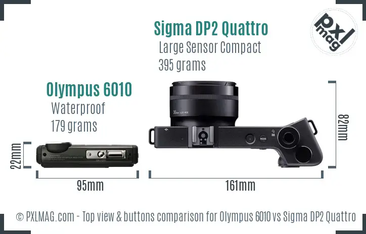 Olympus 6010 vs Sigma DP2 Quattro top view buttons comparison