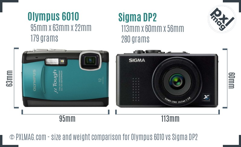 Olympus 6010 vs Sigma DP2 size comparison Olympus 6010 vs Sigma DP2 size comparison