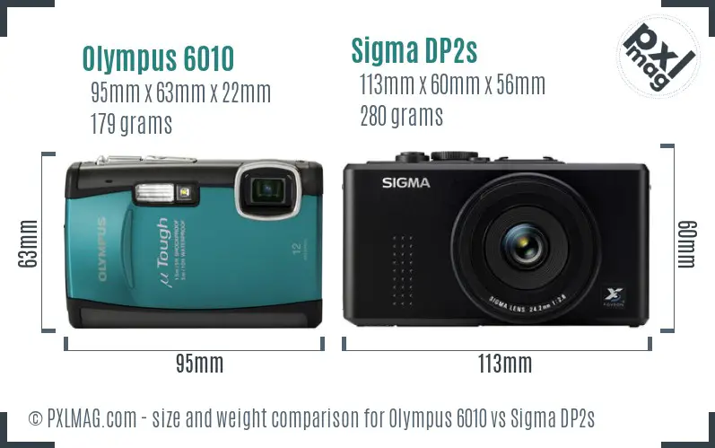 Olympus 6010 vs Sigma DP2s size comparison Olympus 6010 vs Sigma DP2s size comparison
