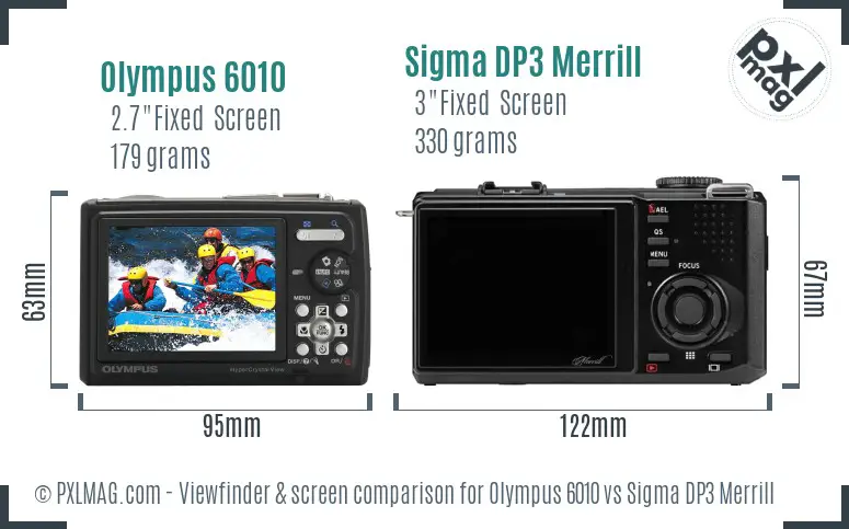 Olympus 6010 vs Sigma DP3 Merrill Screen and Viewfinder comparison