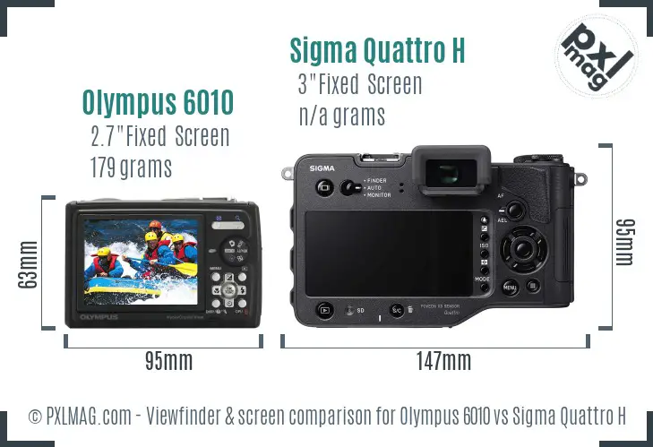 Olympus 6010 vs Sigma Quattro H Screen and Viewfinder comparison