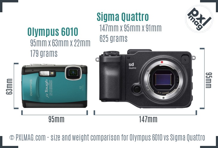 Olympus 6010 vs Sigma Quattro size comparison