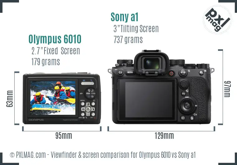 Olympus 6010 vs Sony a1 Screen and Viewfinder comparison