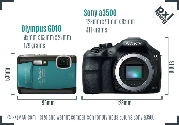 Olympus 6010 vs Sony a3500 size comparison Olympus 6010 vs Sony a3500 size comparison