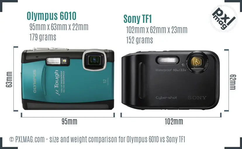 Olympus 6010 vs Sony TF1 size comparison