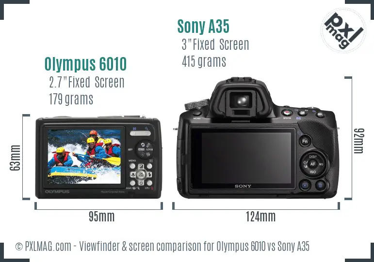 Olympus 6010 vs Sony A35 Screen and Viewfinder comparison