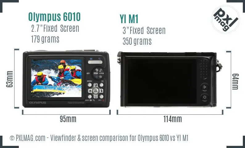 Olympus 6010 vs YI M1 Screen and Viewfinder comparison