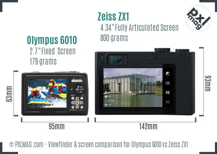 Olympus 6010 vs Zeiss ZX1 Screen and Viewfinder comparison Olympus 6010 vs Zeiss ZX1 Screen and Viewfinder comparison