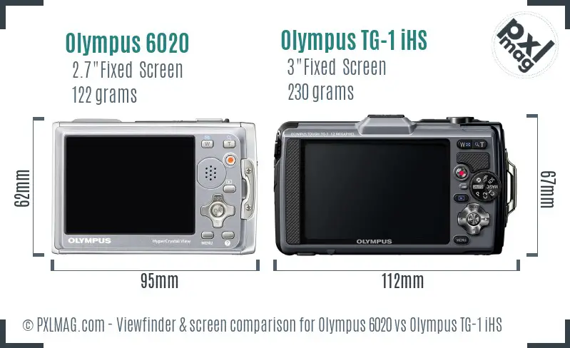 Olympus 6020 vs Olympus TG-1 iHS Screen and Viewfinder comparison