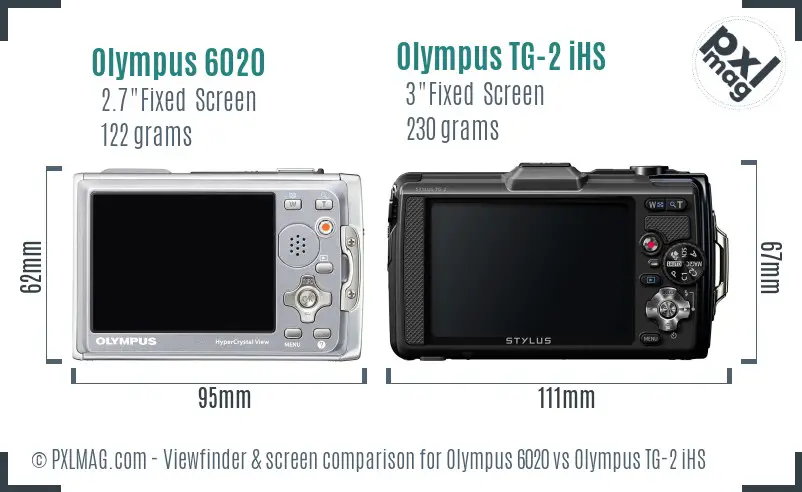 Olympus 6020 vs Olympus TG-2 iHS Screen and Viewfinder comparison
