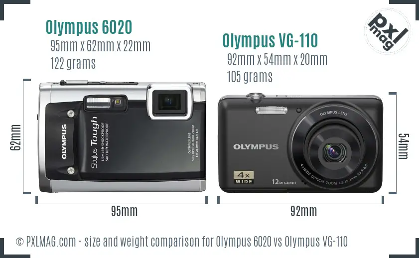 Olympus 6020 vs Olympus VG-110 size comparison