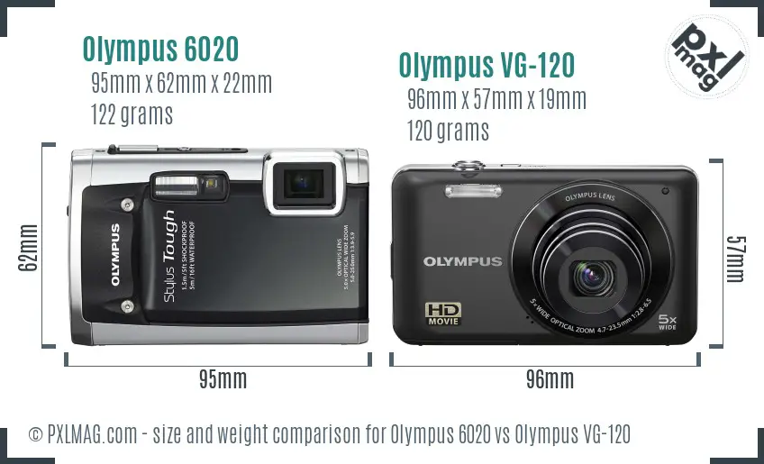 Olympus 6020 vs Olympus VG-120 size comparison