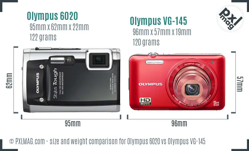 Olympus 6020 vs Olympus VG-145 size comparison