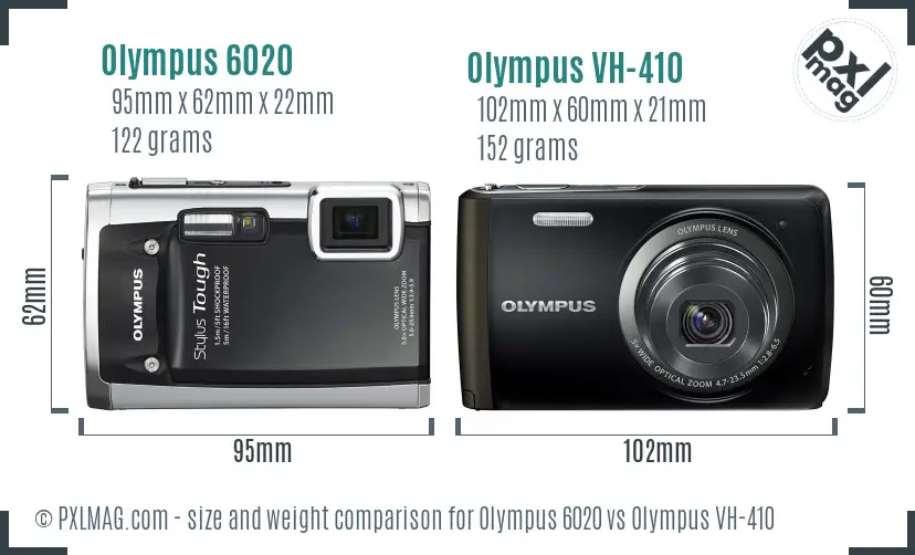 Olympus 6020 vs Olympus VH-410 size comparison