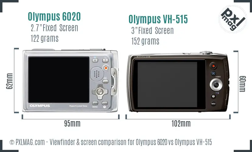Olympus 6020 vs Olympus VH-515 Screen and Viewfinder comparison