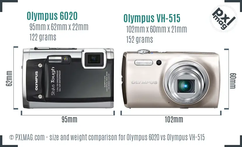 Olympus 6020 vs Olympus VH-515 size comparison