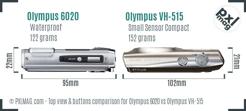 Olympus 6020 vs Olympus VH-515 top view buttons comparison
