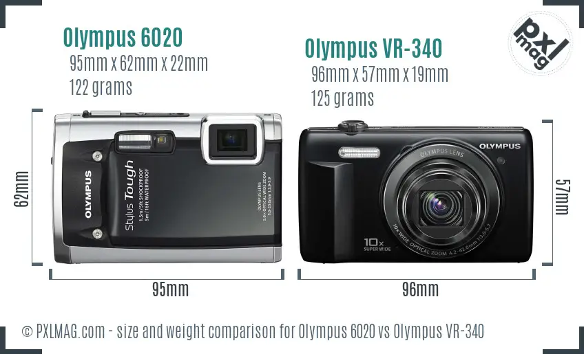 Olympus 6020 vs Olympus VR-340 size comparison
