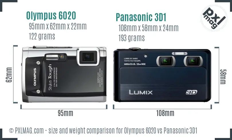 Olympus 6020 vs Panasonic 3D1 size comparison