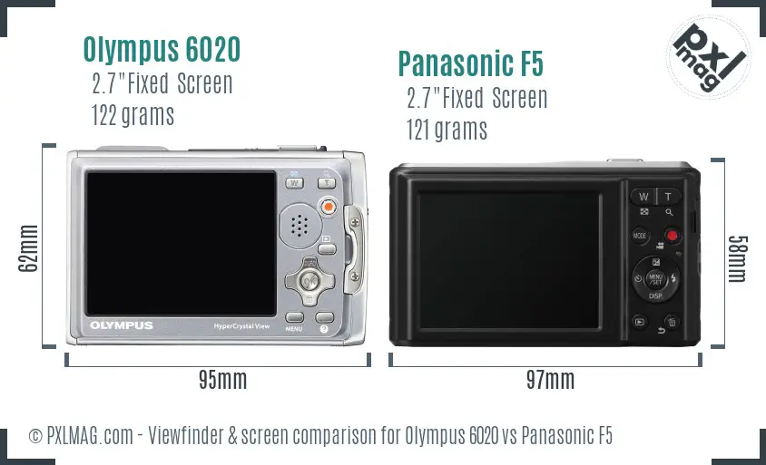 Olympus 6020 vs Panasonic F5 Screen and Viewfinder comparison