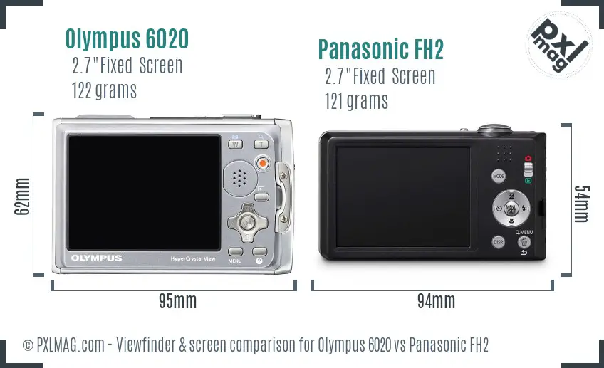 Olympus 6020 vs Panasonic FH2 Screen and Viewfinder comparison
