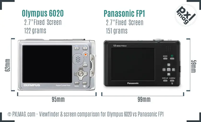 Olympus 6020 vs Panasonic FP1 Screen and Viewfinder comparison