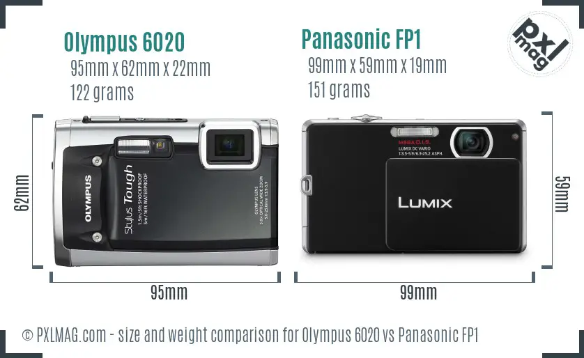 Olympus 6020 vs Panasonic FP1 size comparison