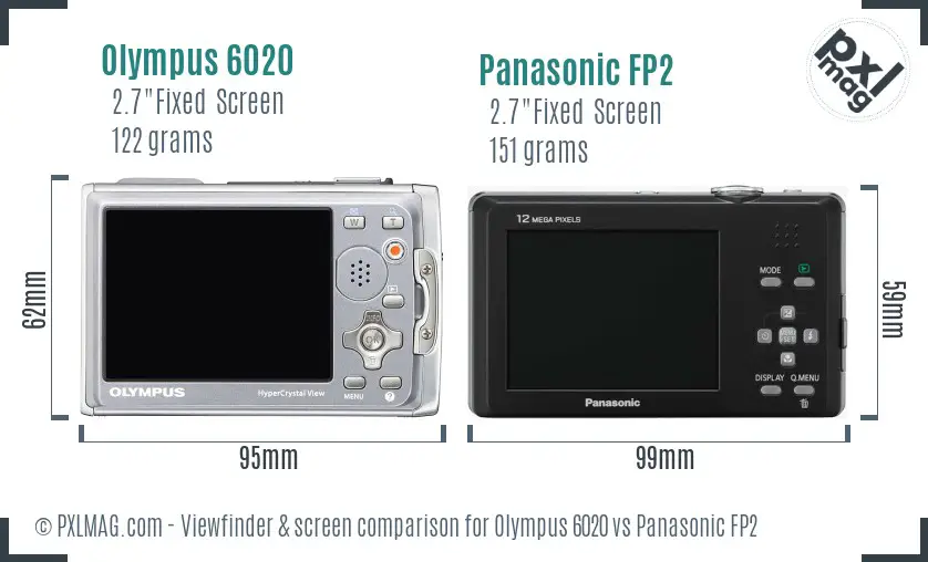 Olympus 6020 vs Panasonic FP2 Screen and Viewfinder comparison
