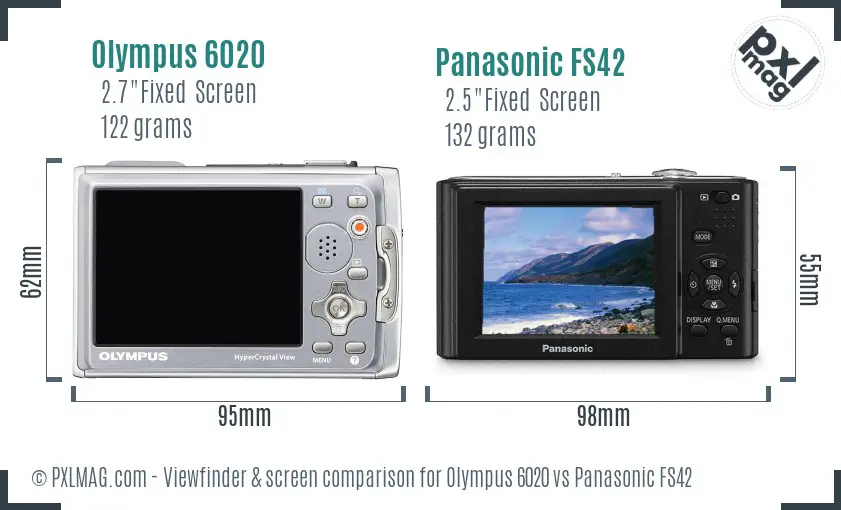Olympus 6020 vs Panasonic FS42 Screen and Viewfinder comparison