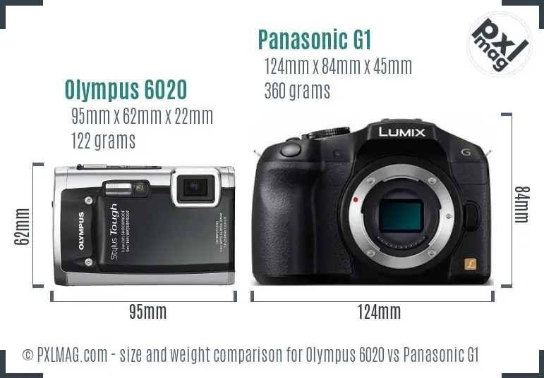 Olympus 6020 vs Panasonic G1 size comparison