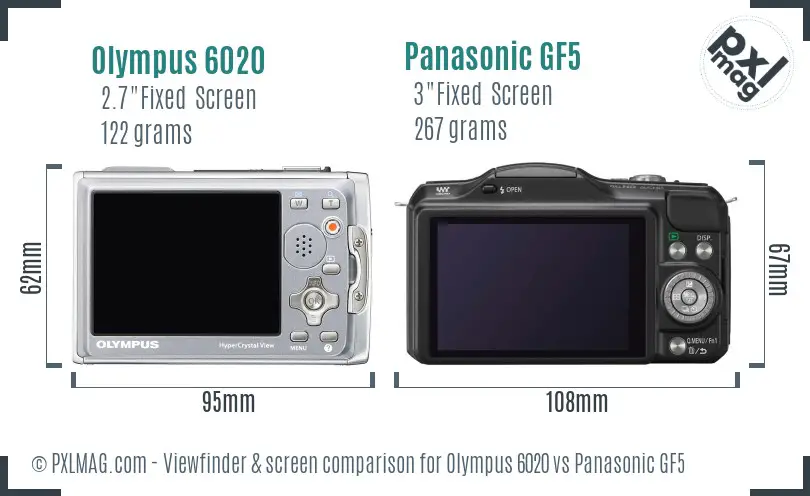 Olympus 6020 vs Panasonic GF5 Screen and Viewfinder comparison