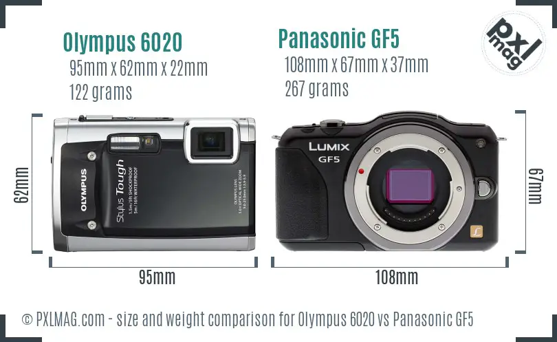 Olympus 6020 vs Panasonic GF5 size comparison