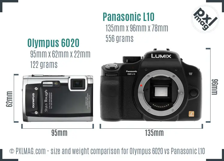 Olympus 6020 vs Panasonic L10 size comparison