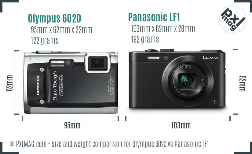 Olympus 6020 vs Panasonic LF1 size comparison Olympus 6020 vs Panasonic LF1 size comparison
