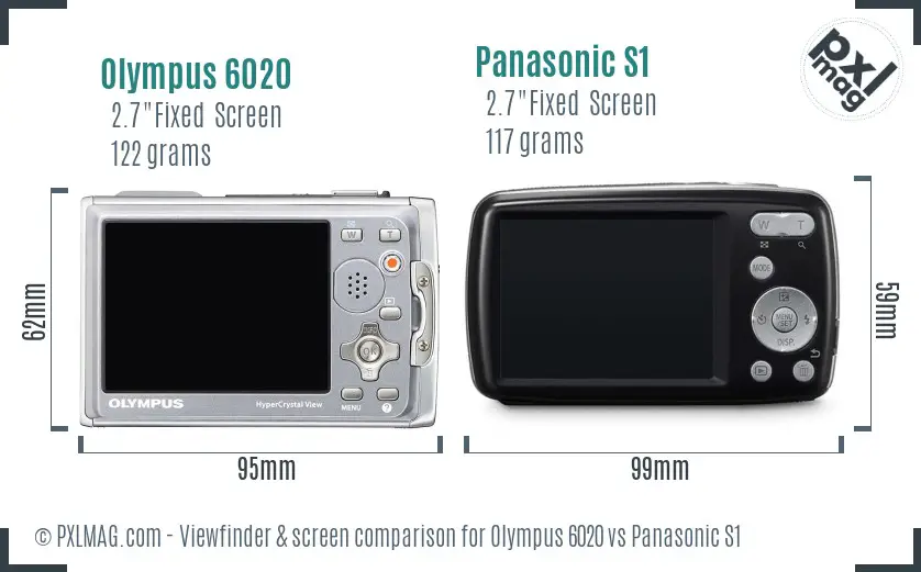 Olympus 6020 vs Panasonic S1 Screen and Viewfinder comparison