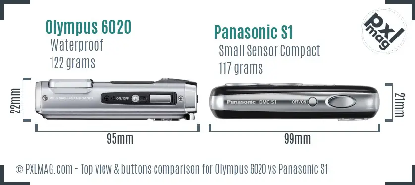 Olympus 6020 vs Panasonic S1 top view buttons comparison