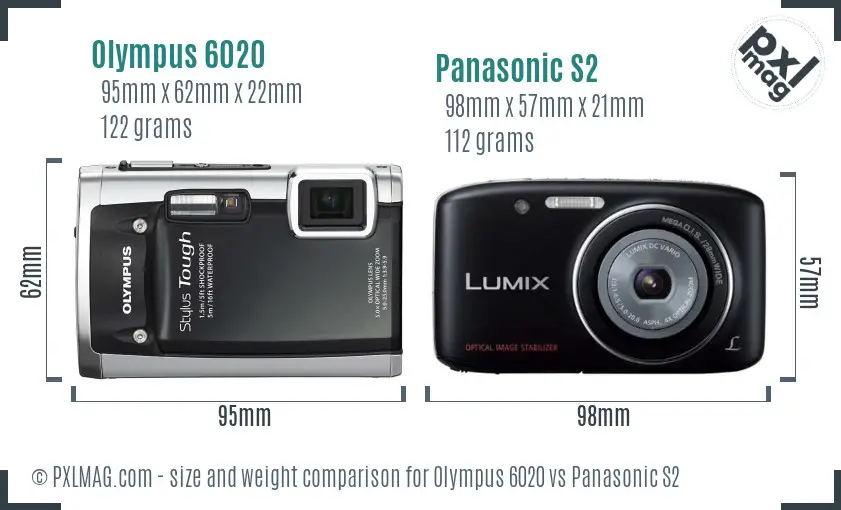 Olympus 6020 vs Panasonic S2 size comparison