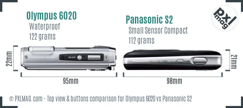 Olympus 6020 vs Panasonic S2 top view buttons comparison