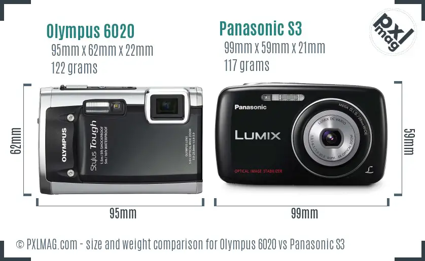 Olympus 6020 vs Panasonic S3 size comparison