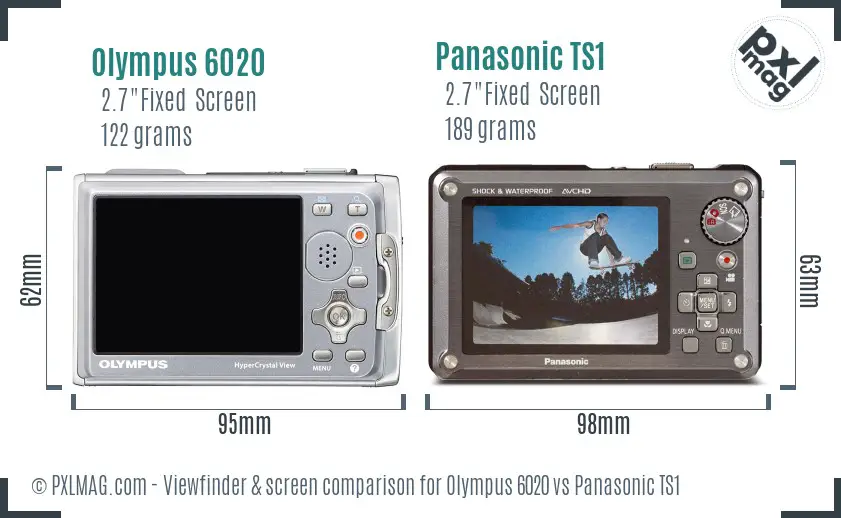Olympus 6020 vs Panasonic TS1 Screen and Viewfinder comparison