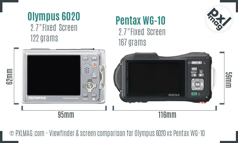 Olympus 6020 vs Pentax WG-10 Screen and Viewfinder comparison Olympus 6020 vs Pentax WG-10 Screen and Viewfinder comparison