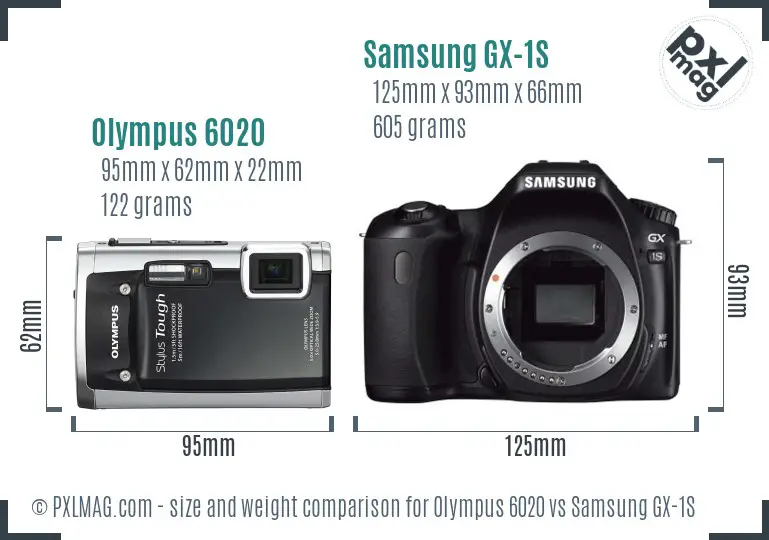 Olympus 6020 vs Samsung GX-1S size comparison