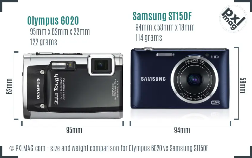 Olympus 6020 vs Samsung ST150F size comparison