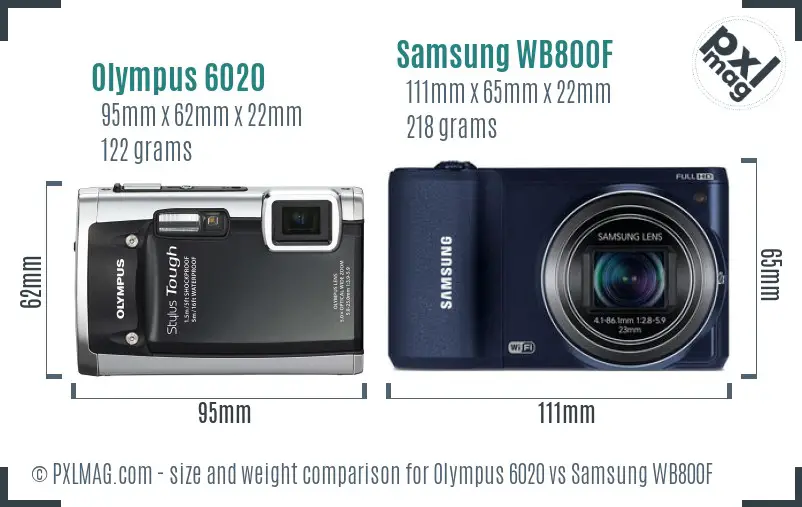 Olympus 6020 vs Samsung WB800F size comparison Olympus 6020 vs Samsung WB800F size comparison