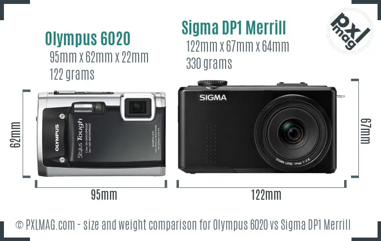 Olympus 6020 vs Sigma DP1 Merrill size comparison Olympus 6020 vs Sigma DP1 Merrill size comparison