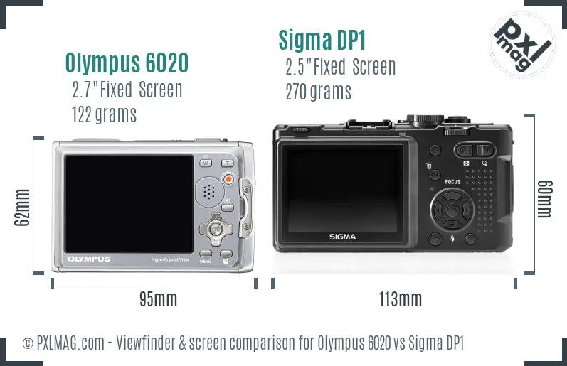 Olympus 6020 vs Sigma DP1 Screen and Viewfinder comparison