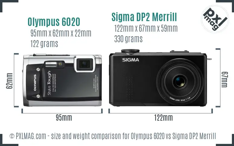 Olympus 6020 vs Sigma DP2 Merrill size comparison Olympus 6020 vs Sigma DP2 Merrill size comparison